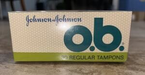 Vintage O.B. Regular Tampons New In Plastic Wrap Sealed Box‎ 1980s Movie Prop